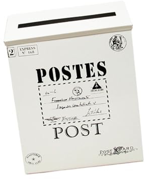 LOVIVER Metallbriefkasten, Hängender Briefkasten Groß, RetroMetallBriefkasten, Klassischer Briefkasten, Zeitungshalter, Wandbriefkasten für den Außenbereich, Beige