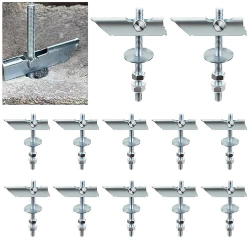 Fomiata 12 Stück Kippdübel M8x100mm, Dübel Gipskarton, Kippanker zur Befestigung Kohlenstoffstahl, für Aufhängung Schwerer Gegenstände, für die Montage an Decken oder Wänden (M8)