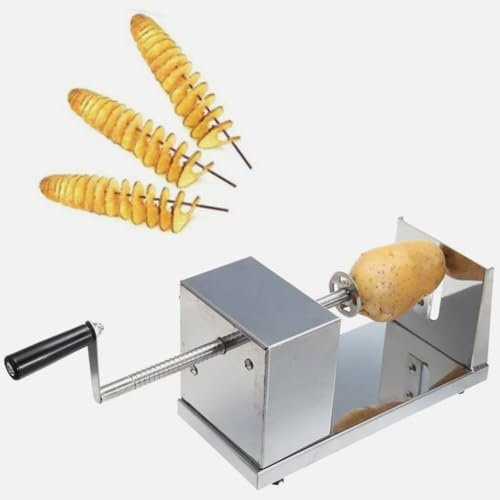 Spiralschneider, 25x12x14cm Kartoffelschneider Edelstahl Spiral Potato Twister Kartoffel Spiralschneider Kartoffelschneider für zu Hause, Restaurants, Hotels, Grillpartys