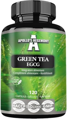 Green Tea Extract 500mg, Contains 50% EGCG and 98% Polyphenols, 120 Vegan Capsules, 4 Months Supply, Camellia sinensis Tea Extract, Metabolic and Antioxidant Support - by Apollo's Hegemony