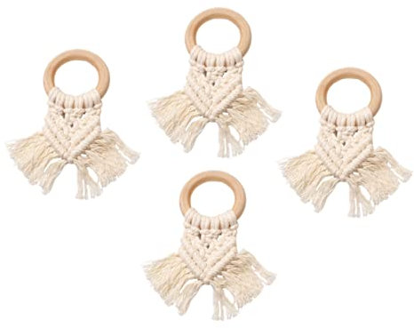 FUNOMOCYA 4stücke Serviettenhalter Aus Baumwollseil Gewebte Serviettenringe Halter Für Gewebte Serviettenringe Serviettenschnallen Aus Baumwollseil Serviettenschnallen Halter Für Für