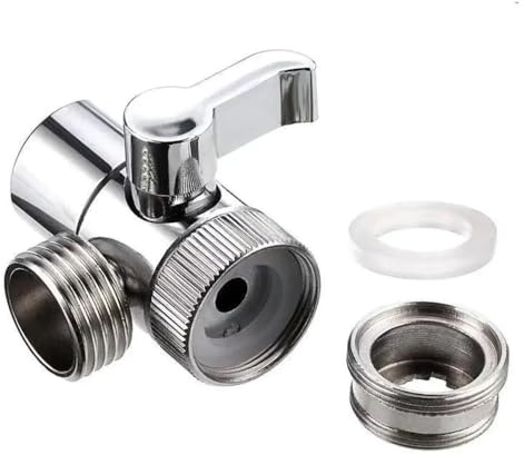 PAROAD 3 Wege Perlator Wasserhahn Umschaltventil, Universal Wasseranschluss Set für Wasserhahn Armatur Küche Bad Duschsystem Waschbeckenbrause mit M22 X M24 Adapter