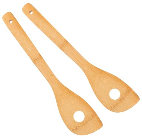 MAGICLULU Mestolo Risotto 2 Set Di Legno Per Mescolare Agitatore Per Cocktail Miscelazione Frusta Kitchen Utensile Multifunzione Cucchiaio Per Mescolare in Legno Riutilizzabile 2 Pezzi * 2