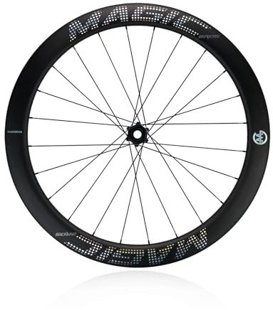 MirOdo 700C Rennrad-Laufradsatz 50mm Carbonfaser Vorder-Und Hinterradräder 24 Löcher Zentralverriegelung Scheibenbremsnaben Steckachse 100/142mm Einteiliger Vakuum-Laufradsatz Für 9–12 Gänge(Front)