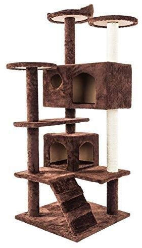 XAoSCd Katzenbäume Plüsch-Katzenkletterbaum, Solides Süßes Sisalseil, Kletterbaum Für Kleine Haustiere, Katzenturm, Beige, Haustierspielzeug, Klettergerüst Für Haustiere, K,