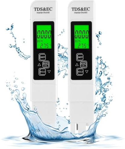 Wasserqualitätstest Meter 2 Stuck, Aideepen 3 in 1 LCD Digital Wasserqualität Tester mit Hintergrundbeleuchtung, TDS/EC Wasser Tester für Trinkwasser, Pool, Aquarium, Schwimmbad, Teich