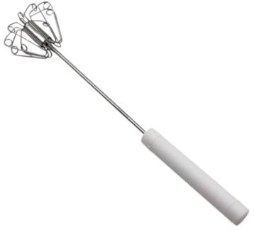 LIANGGM Frusta per Uova Utensili da Cucina Utensili da Cucina Multifunzione for Frullino for Le Uova, Frullatore A Mano in Acciaio Inossidabile for Uso Domestico Strumenti di Cottura(White)