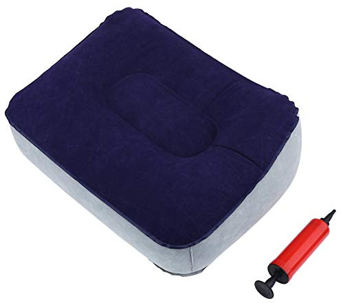 Estera de Descanso Inflable, Vuelos de Viaje Suave Portátiles Relajar el Cojín de Cojín de Descanso con Bomba de Aire ( Gris)