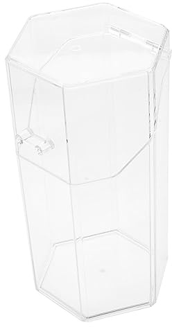 OFFIGAM Hexagonal Acrylic Makeup Brush Organizer Container Dustproof Lid Single Piece Cosmetic Brush Holder for Makeup Tool Storage and Protection