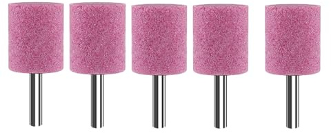 KX-ENERGIE 5 Stück Schleifstein-Set,keramischer Schleifkörper 20mm Zylinder-Schleifkopf-Drehwerkzeug-Set mit 6 mm Schaft Für sicheres Schleifen von Metall, Keramik, Kunststoff mit der Bohrmaschine