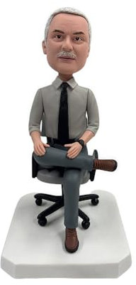 mydedor Silla de oficina personalizada Bobblehead, regalo de negocios personalizado 2025, figura ejecutiva hecha a mano, decoración única de escritorio, recuerdo del día del padre, hecho a partir de