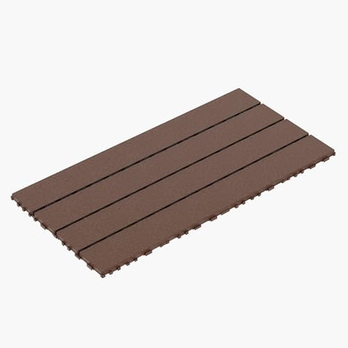 WPC Terrassenfliesen 30 x 60 cm (Holz-Kunststoff-Verbund), Terrassenfliesen in Holzoptik mit Klicksystem für Garten, Balkon und Terrasse (6 Stück,Braun Rot)