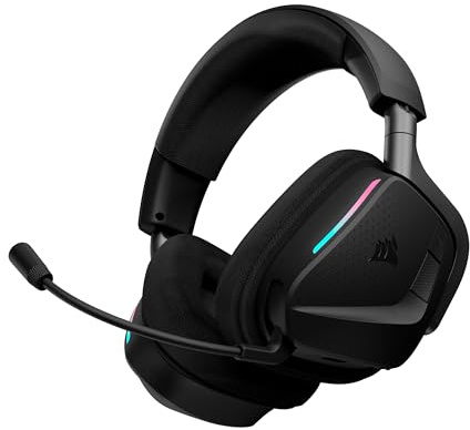 Corsair Void V2 MAX Wireless Bluetooth Gaming Headset - 2.4GHz, Dolby Atmos, Sonarworks SoundID, Up to 70 Hours Battery, Quick Charge, Clear Microphone - PC, PS5, PS4, Switch, Mobile - Carbon | Clear Microphone, Dolby Atmos, SoundID Technology, Up to 70Hr, Fast Charging, Simultaneous Connectivity, 2.4GHz, Mobile