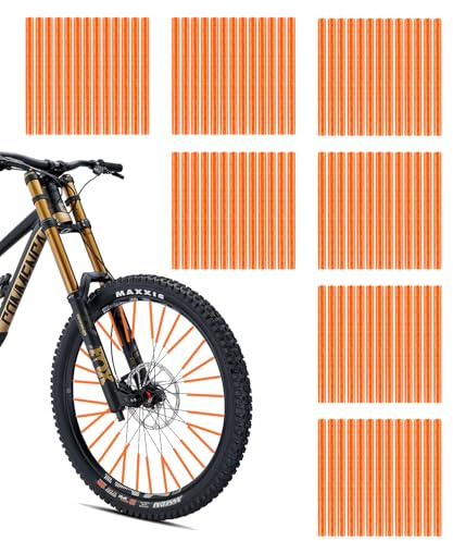 SUCCEFORT 84 Stück Bunte Speichenreflektoren Fahrrad Set, 360°Sichtbarkeit Reflektoren, 7 Farben Speichenreflektoren Fahrrad, Einfache Montage und Demontage für Speichenfahrrad, Orange