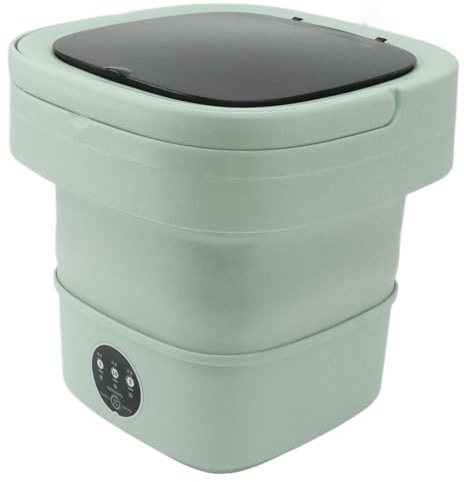 SIXRUN 6L Petite Machine à Laver Pliable, Mini Machine à Laver Compacte à Double Cuve pour Camping, Appartement, Camping-Car (Prise UE)