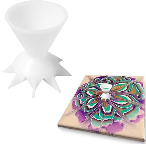 Colino colorato – Supporto in tela per dipingere | Colore versare Split Cup | Coppa divisa riutilizzabile in ABS per acrilico Pouring, fai da te, artigianato e fai da te | Crea modelli unici su tela