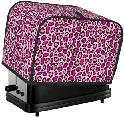 Toaster Cover 2 Slice with Pink Leopard Pattern Bakeware Protection TC150 | Dustproof Wide Slot Reusable for Kitchen Small Appliance