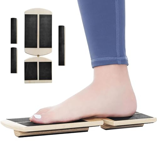 Tavola di mobilità alla caviglia, attrezzo per la stabilità della caviglia - Tavola d'equilibrio in legno antiscivolo per esercizi di rafforzamento allenamento yoga fitness adulti - Rinforzo palestra