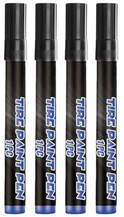 Ksikdeg 4 penne ergonomiche per pneumatici, strumento di marcatura resistente alle intemperie, per auto, moto, biciclette, impermeabili, per pneumatici auto, colore bianco