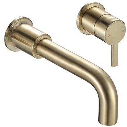 Bristan Altum Bathroom Taps,wall Mounted Brush Brass 2 Hole Basin Mixer tap | AL 2TH WMBAS BB, Modern design, Bathroom sink taps, Matching bath taps available, Lifetime Cover