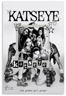 KUAILI Katseye - Póster de música pop con grupo de chicas vintage, póster para habitación, lienzo estético, arte de pared, decoración de dormitorio, 20 x 30 cm