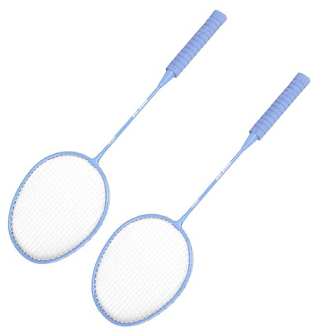 CFTGIW Set da Badminton per 2 Giocatori Manico in Spugna di Alto Valore Leggero con Borsa per il Trasporto 3 Volani Set di Racchette da Badminton Portatile per Allenamento Intrattenimento Menta (BLUE)