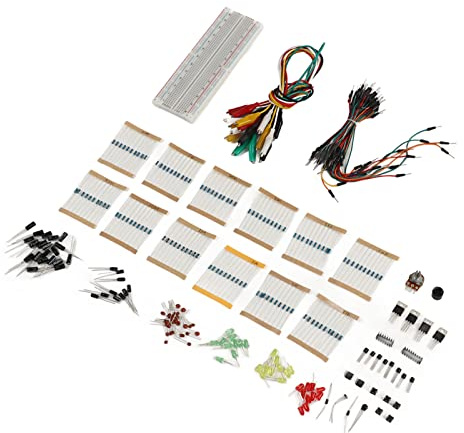 Eminchu Electronic Component Kit Essential for Projects Includes Breadboard Buzzers and Resistors for Students and Hobbyists