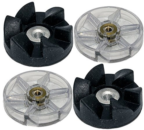 Blendin 2 Blade Rubber Gears and 2 Motor Base Top Gears Replacement Parts,Fits Nutribullet 600W 900W Blender Juicers