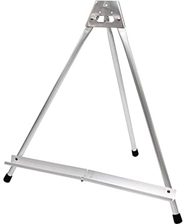 Paintersisters Tischstaffelei Alu silberfarben, Displaystaffelei, Bildhalter für Keilrahmen, Leinwand, Schule und KIGA