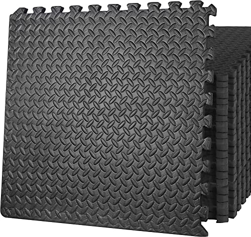 ZENY Puzzle Exercise Mat, 0.75'' Thick EVA Interlocking Foam Floor Tiles, Workout Mat Gym Flooring for Home Gym, 24 in x 24 in x 3/4 in, 24 Tiles, Cover 96 sq.ft