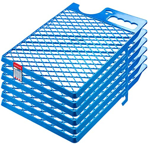 KADAX Paint Grid 39 x 28 cm, Reusable Scraper Grid for Paint Bucket and Paint Rollers, Wipe-Off Grid for Removing Excess Paint (Blue, Set of 6)