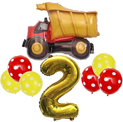 DIWULI Bagger Geburtstag Deko 2 Jahre Baustelle Jungen Party