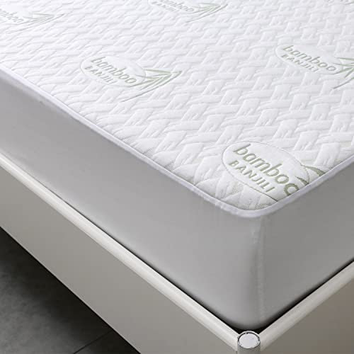 BANJILI-Bambus Wasserdichter Matratzenschoner 140 x 200 cm,Atmungsaktiv Matratzenauflage, Anti-Allergie, gegen Milben, Matratzenschutz für Baby Kinder Haustier