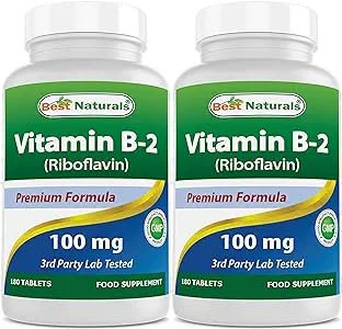 Best Naturals Vitamin B2 Riboflavin 100 mg 180 Tablets (180 Count (Pack of 2))