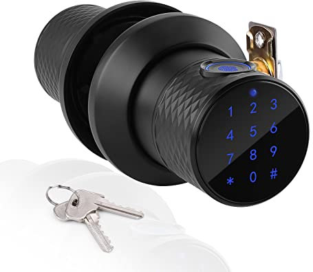 FITNATE Keyless Smart Fingerprint Lock Bluetooth Digital Code Door Lock with Keypad, App Work with Echo, Support Tuya System's Gateway, Security Guard for Home, Office, Easy to Install