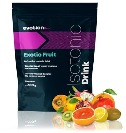 EVOTION PRO Isotonisches Getränkepulver 600 g Exotic Fruit - Calcium Magnesium Kalium Natrium Elektrolyt Pulver Sportgetränk - Elektrolyte Sport Recovery Drink Electrolytes