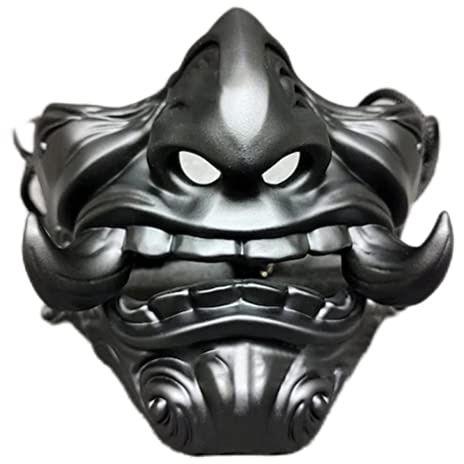 J-ouuo Halloween-Kostümmasken, japanischer Dämon/Oni, Fantasie, Kostümmasken, Maske, Unisex, Teenager und Erwachsene
