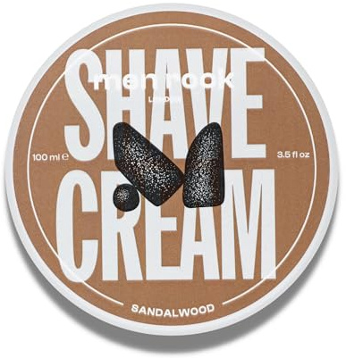 Men Rock Sandalwood Shave Cream for a Classy Wet Shaving Experience, Deeply Hydrates and Nourishes Skin, Sandalwood and Spicy Black Pepper Fragrance 100ml