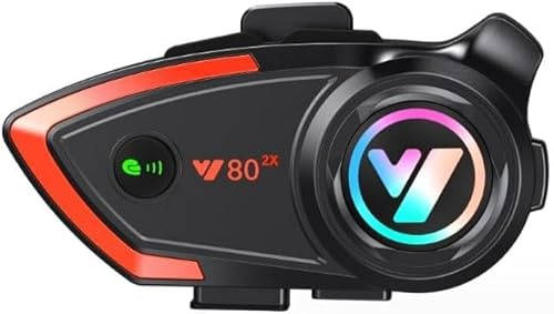 Panlouting Bluetooth 5.0 Kopfhörerhelm Intercom für Motorrad | 800 Meter | IP67 Wasserdicht | Qualcomm-Chip | Für Musik GPS Skifahren (EIN Kopfhörer mit weichem Mikrofon für Vollhelm)