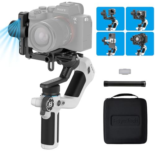 Feiyu SCORP Mini 2 [Officiel] KIT,Stabilisateur Camera de Suivi IA Intégré 4 en 1 à 3 Axes,Charge Utile de1200g,Prise de Vue Verticale Native,Système de Libération Rapide 2.0,pour Sony/Canon/Fujifilm