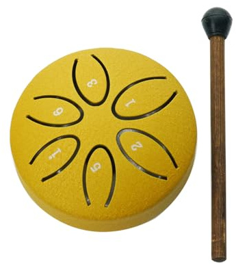 Btuty Trommel mit Stahlzunge 3 Zoll 6 Noten Schlaginstrument Balsamico Trommel Trommel mit Trommeln für Meditation Yoga Anfänger Größere Freunde der Familie Geschenk