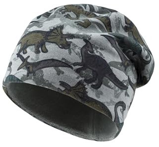 Sterntaler Beanie aus Sweat Bedruckt mit Dinosauriern Jungen - Baby und Kinder Mütze aus Sweat-Stoff - eukalyptus, 55
