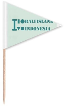 Bali Island indsia Art Deco Fashion Toothpick Triangle Cupcake Toppers Flag