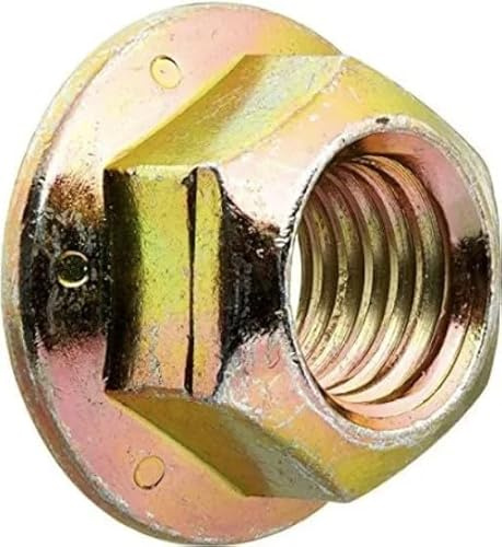 1/2-13 (25 Pack) Grade 8 Prevailing Torque Hex Flange Lock Nut, Coarse Thread, Yellow Zinc by Makers Bolt