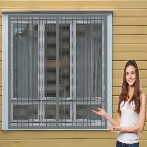 Insektenschutztür Fliegenschutz 80 x 200 cm Fliegengitter Magnet Einfache Installation Auto Schließen Magnet Fliegengitter für Alle Universalfenster, Grau