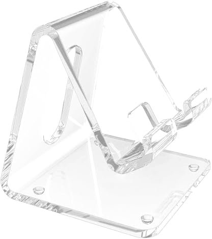 Transparenter Handy-Ständer, Acryl-Handy-Ständer für den Schreibtisch, Handyhalterung, Dock, Wiege, kompatibel mit 10,2-25,4 cm (4-10 Zoll) Handy, Smartphone, Schreibtischzubehör, transparent