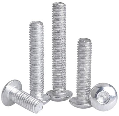 NUZBCPETR Schrauben, Aluminiumlegierung 6107 Inbusschraube Innensechskantschrauben mit Halbrundkopf(M6 x 1.0 x 25mm)