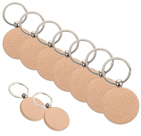 IWOWHERO 30stücke Holz Schlüsselanhänger Rohlinge Aus Buchenholz Holz Keychain Blank Anhänger Für Handwerk Personalisierbar Für Schlüssel Geschenkidee Für Geburtstag Und Andere Anlässe