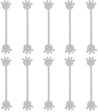 PATIKIL 10 PCS Magnetic Cable Ties, Cute Elastic Silicone Cable Ties Magnetic Hand Shape Cord Clip Cable Management Organizer for Office Home, Grey
