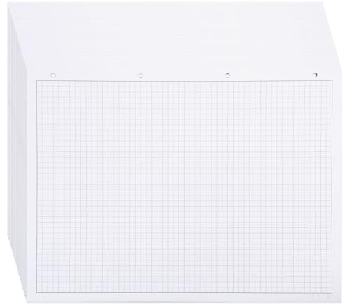 CHGCRAFT Blocs de Papier Millimétré Papier de Remplacement de Papier Quadrillé Spécial pour Échelle Bloc Quadrillé Blanc Conception Facile à Déchirer Accessoires pour Classeur à Grille 60 feuille